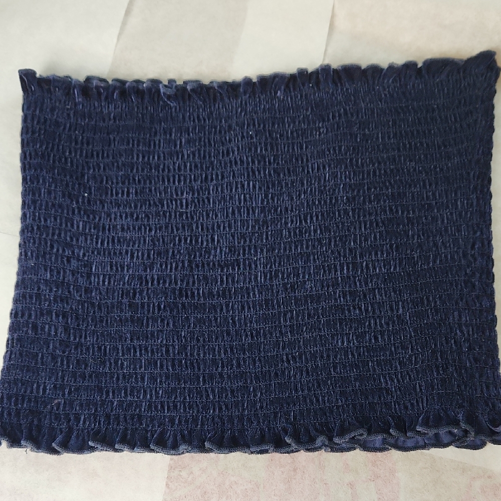 Hollister Navy Blue Smocked Tube Top